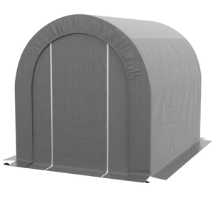 lot 75 image: Outsunny Galvanized Metal 6 x 8 Outdoor Storage Tent, Heavy Duty and Waterproof Portable Shed, for Bike, Motorcycle, Tools (Maybe Missing Hardware)