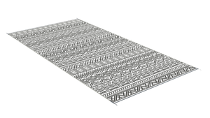 lot 264 image: Outsunny Reversible Outdoor Rug Carpet RV Camping Rugs with Carry Bag, 9 x 18, Gray & Cream White Boho