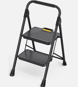 lot 286 image: 2 Step Ladder, Sturdy Steel Step Stool with Anti-Slip Wide Pedals