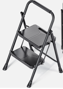lot 289 image: KINGRACK 2 Step Ladder, Folding Step Stool with Safe-Lock Design