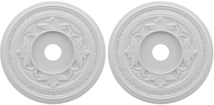 lot 292 image: LOT OF 2 Ekena Millwork CMP22BA Baltimore Thermoformed PVC Ceiling Medallion (Fits Canopies up to 7 34), 22OD x 3 12ID x 1P
