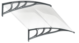 lot 306 image: Toolsempire Window Awning Door Canopy, 48 x 40 Door Awnings Exterior with UPF50 Sun Rain Snow Protection & Hallow Polycarbonate Sheet, Outdoor Front Door Entrance Canopy (Gray)