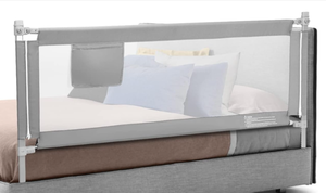 lot 410 image: BABY JOY Bed Rail for Toddlers, 77 Extra Long, Height Adjustable & Foldable Baby Bed Rail Guard wStorage Pocket & Double Safety Child Lock for Kids Twin Double Full Size Queen King Mattress (Gray)