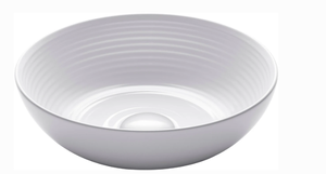 lot 432 image: Kraus Viva Series KCV204GWH 13 Inch Round Porcelain Ceramic Vessel Bathroom Sink with Ultra Slim Edges, Unique Textured Design, Non-Porous Surface Easy Install