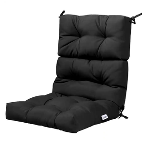lot 458 image: Costway - 22 x44 Indoor Outdoor Back Chair Cushion Tufted Pillow Patio Seating Pad - Black