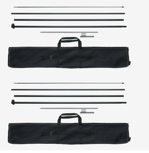 lot 475 image: VEVOR Feather Flag Pole Kit, 2 Packs Swooper Flag Pole 16.3 ft, Sign Flag Poles for Business Advertising Flags Outdoor, with Ground Stakes and A Carrying Bag (Flag Not Included) (USED)