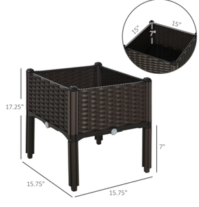 lot 476 image: Outsunny 1 Piece Raised Garden Bed with Legs, Planter Box Raised Bed to Grow Flowers, Herbs & Vegetables, Brown