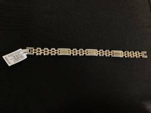 lot 79 image: MCYS Mens Diamond Two-Tone Link Bracelet (12 ct. t.w.) in Stainless Steel and Yellow Ion-Plate