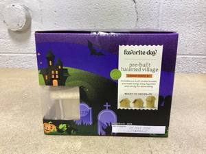lot 500 image: LOT OF 6 Favorite Day Pre-Bulit Haunted Village Cookie House Kit Best If Used By May 29 2026