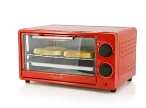 lot 202 image: MegaChef 9 Quart Electric Counter Top Toaster Oven in Candy Red