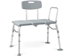 lot 204 image: Medline Transfer Bench for Bathtubs and Showers, Adjustable Shower Bench and Bath Seat For Seniors and adults, Slip-resistant Feet, Heavy-Duty 400 lb. Weight Capacity, Tool-Free Assembly