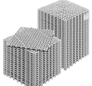 lot 206 image: VEVOR Interlocking Tile 50PCS Gray, Drainage Tiles 12 x 12 Splicing, Soft PVC Interlocking Drainage Floor Tiles, Non-Slip Drainage Holes for Restroom, Bathroom, Kitchen, Pool, Wet Areas