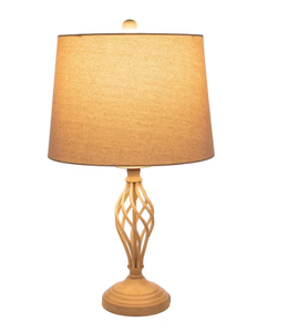 lot 245 image: Set of 2-Modern Table Lamps with USB Charging Ports and LED Bulbs, Sand