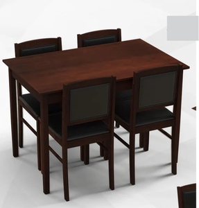 lot 8 image: Costway 5-Piece Dining Set for 4 with Rubber Wood Legs for Small Dining Room-Brown