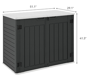 lot 17 image: YITAHOME Outdoor Horizontal Storage Sheds wo Shelf, Weatherproof Resin Tool Shed, Multi-Opening Door for Storage of Bike, Trash Cans, Garden Tools, 35 cu ft, Waterproof, Lockable, Dark Gray