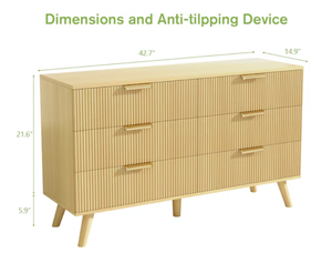 lot 23 image: Pocassy Nature Wood Color Dresser