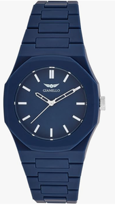 lot 89 image: Gianello Mens Metropolitan 40 Polycarbonate Link Watch Navy