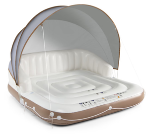 lot 217 image: Ergode Adjustable Sunshade Inflatable Pool Float with Cup Holders and Compact Design