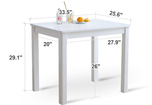 lot 233 image: Livinia Cabin 33.5 Wooden Dining TableSmall Rectangular Modern Farmhouse Solid Wood Kitchen Table Desk (White)