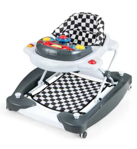 lot 234 image: Costway 6 In 1 Adjustable Baby Walker Folding Baby Activity Center With Music Lights-grey (USED)