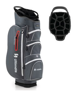 lot 240 image: Costway Lightweight Golf Cart Bag with 15 Way Top Divider Individual Putter Well Cooler Bag Red