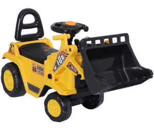 lot 174 image: HOMCOM 3 in 1 Ride On Toy Bulldozer Digger Tractor Pulling Cart Pretend Play Construction Truck