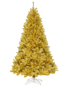 lot 192 image: Costway 7.5-ft Gold Artificial Christmas Tree