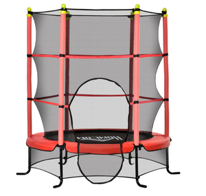 lot 395 image: Soozier 5.3 Kids Trampoline with Safety Enclosure for 3-10 Years, Red