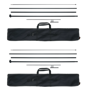 lot 112 image: VEVOR Feather Flag Pole Kit, 2 Packs Swooper Flag Pole 16.3 ft, Sign Flag Poles for Business Advertising Flags Outdoor, with Ground Stakes and A Carrying Bag (Flag Not Included)