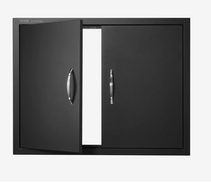lot 122 image: VEVOR BBQ Access Door, 31W x 24H Inch Double Outdoor Kitchen Door, Cold Plate Flush Mount Door, Wall Vertical Door with Handles, for BBQ Island, Grilling Station, Outside Cabinet(Stainless Steel  Oil-Sprayed Product)