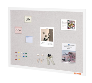 lot 125 image: VEVOR 36x24 White Cork Board with Linen Surface Wall-Mounted Bulletin Board (Only Board)