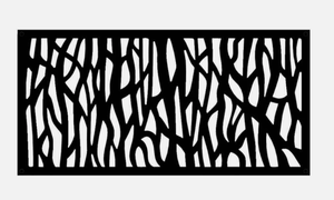 lot 126 image: Barrette 2 x 4 Sprig Black Decorative Screen Panel