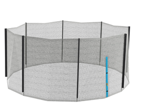 lot 146 image: Soozier Trampoline Safety Net for 14ft Round Trampoline with 8 Straight Poles Poles Not Included, Weather Resistant Trampoline Net Replacement Enclosure with Yellow Zippered Entrance, Blue