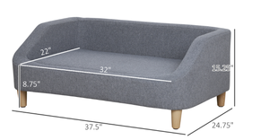 lot 328 image: PawHut 38 Dog Sofa for Dogs Up to 55 lbs, Gray