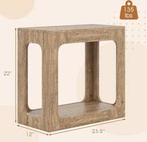 lot 335 image: Costway 2-Tier End Table with Storage Shelf for Living Room