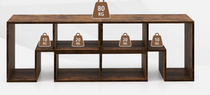 lot 345 image: Costway 3-Piece Convertible TV Stand for Up to 65 inch TVs-Rustic Brown