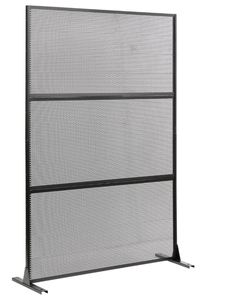 lot 357 image: Costway Metal Privacy Screen with Expansion Bolts and Connection Screws, Black