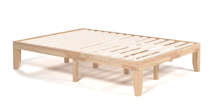 lot 367 image: Costway Full Size 14 Wooden Bed Frame Mattress Platform Wood Slats Support Natural