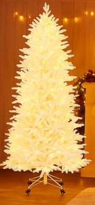lot 375 image: BreeBe - 7FT PE PVC Christmas Tree � Artificial with 1880 Tips for Festive Celebrations - White