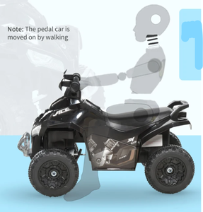 lot 379 image: Aosom NO Power Kids Ride On Push Car, Ride Racer, Foot-to-floor Sliding Car, Walking ATV Toy with Music, Lights, for 1.5-3 Years Old, Black