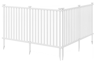 lot 499 image: S AFSTAR PVC Fence Panels, 80 x 51 Garden Fences Outdoor Picket Fence Set of 2, Privacy Fences Kit Dog Fencing Pool Equipment Enclosure Temporary Fencing for Yard, Pool & Garden (White)