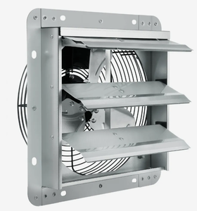 lot 165 image: VEVOR 10 Shutter Exhaust Fan, High-speed 820 CFM, Aluminum Wall Mount Attic Fan with AC-motor, Ventilation and Cooling for Greenhouses, Garages, Sheds, Shops, FCC