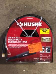 lot 45 image: Husky 38 in. x 50 ft. Heavy-Duty Rubber Hose Customer Returns See Pictures