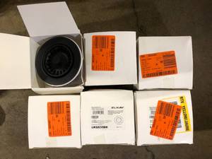 lot 52 image: Lot of  Elkay Polymer Drain Fitting for 3-12 in. Sink Drain Opening in Black    Customer Returns See Pictures