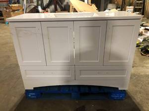 White Bathroom Vanity Customer Returns See Pictures