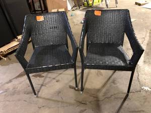 lot 9 image: Lot of Black Wicker Chair  Customer Returns See Pictures