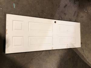 lot 13 image: JELD-WEN 30 in. x 80 in. 6 Panel Colonist Primed Textured Molded Composite Interior Door Slab Damaged Customer Returns See Pictures
