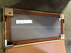 lot 24 image: Andersen 70-12 in. x 79-12 in. 200 Series Black Left-Hand Perma-Shield Sliding Patio Door with Black Interior custyomer return see pictures
