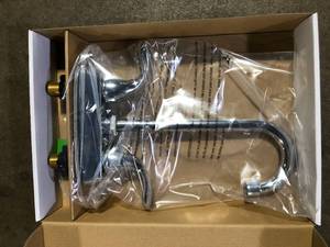 lot 28 image: Elkay Everyday 2-Handle Bar Faucet in Chrome  Customer Returns See Pictures