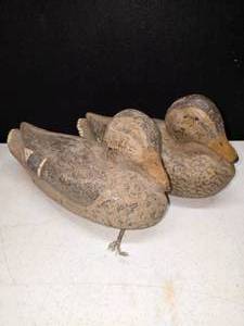 lot 56 image: Two duck hen decoys